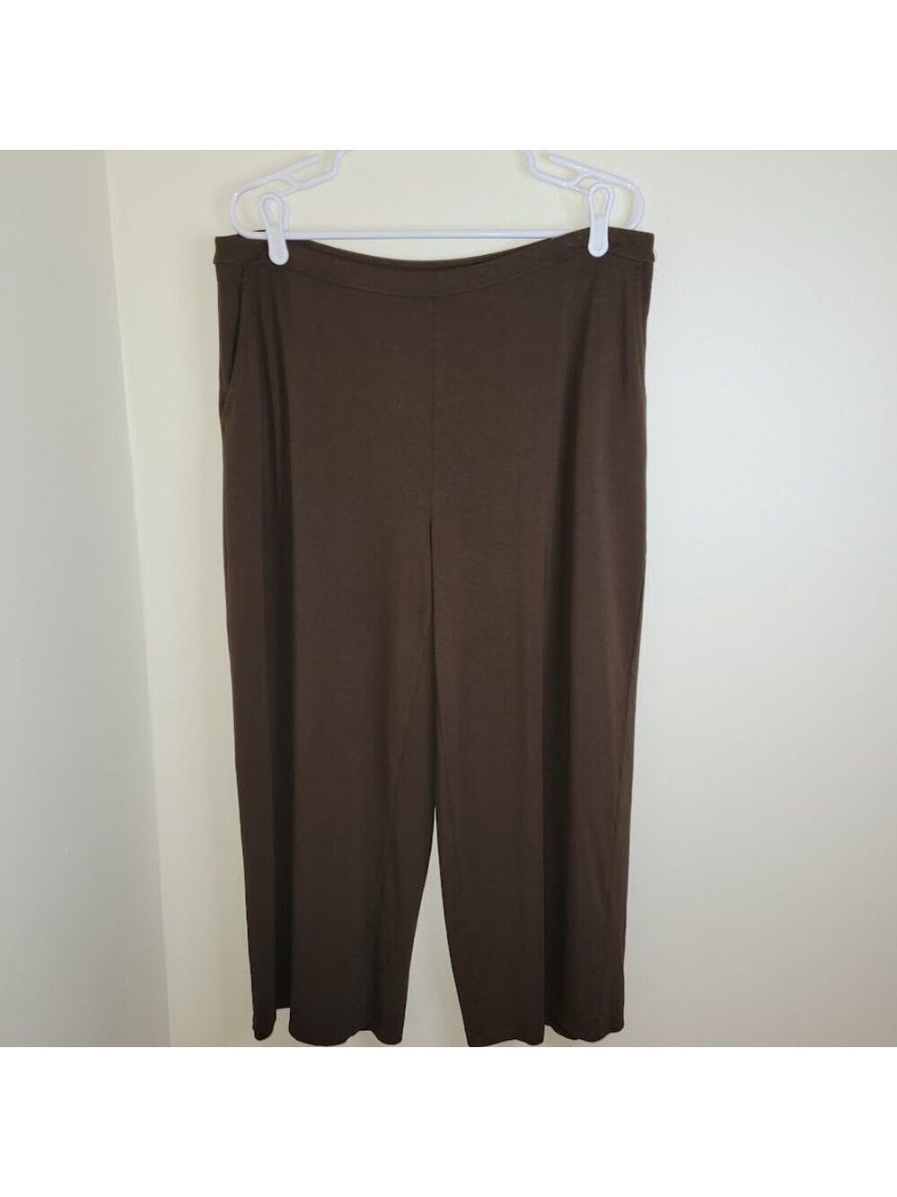 J. Jill Wearever Collection Cropped Pull On Pants Brown Wide Leg Women's Size L - Picture 4 of 12
